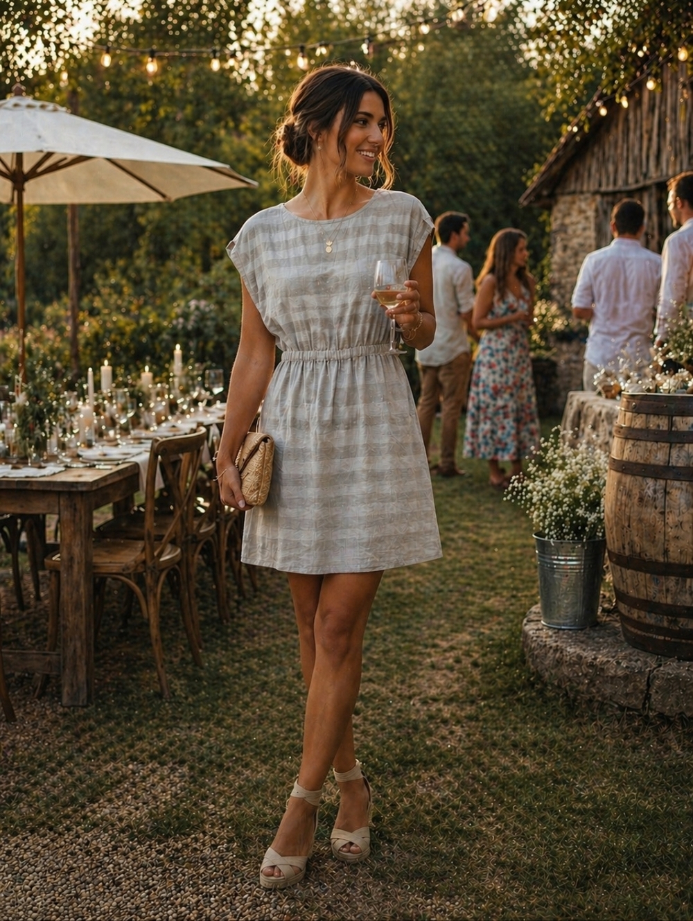Striped Linen Dress With Pockets